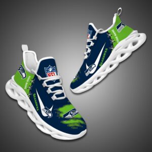 Seattle seahawks Personalized Ripped Design NFL Max Soul Shoes