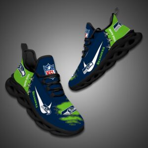 Seattle seahawks Personalized Ripped Design NFL Max Soul Shoes