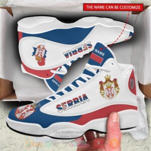 Serbia Personalized White Air Jordan 13 Shoes