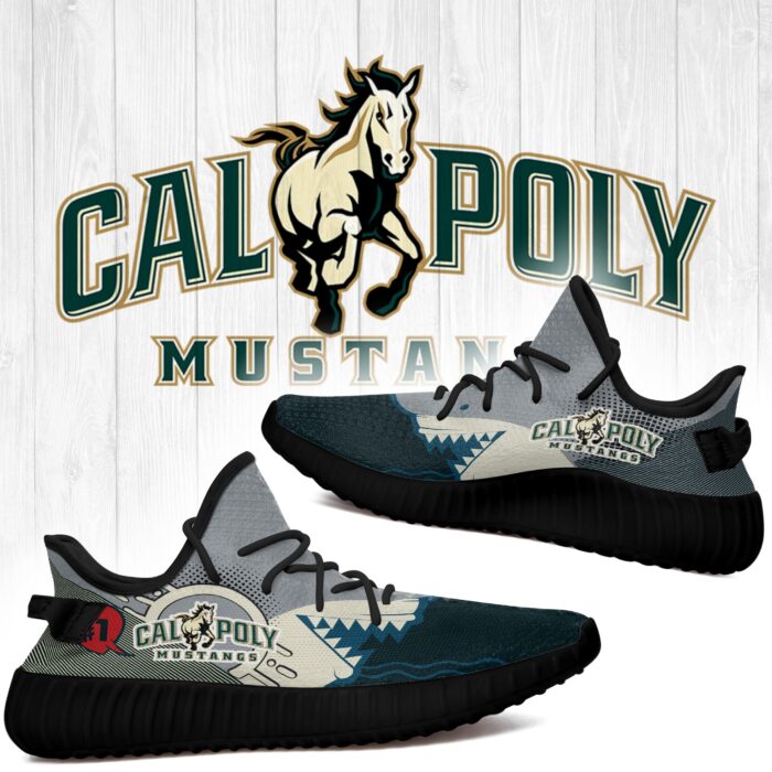 Shark Cal Poly Mustangs Ncaa Yeezy Shoes A222