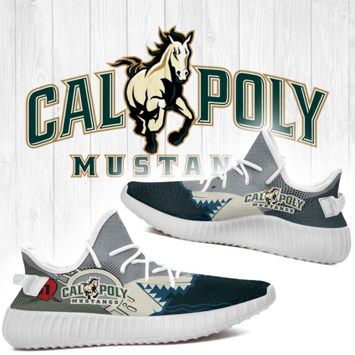 Shark Cal Poly Mustangs Ncaa Yeezy Shoes A222