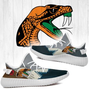 Shark Florida A&M Rattlers Ncaa Yeezy Shoes A187