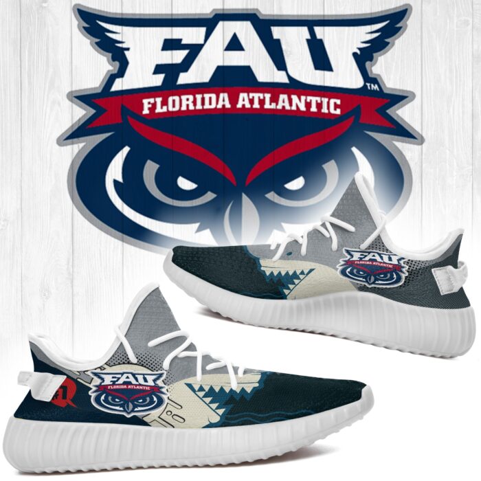 Shark Florida Atlantic Owls Ncaa Yeezy Shoes A186