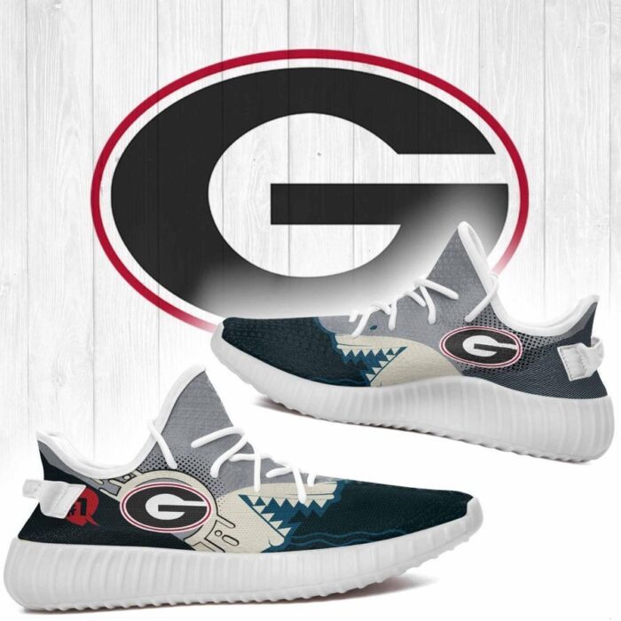 Shark Georgia Bulldogs Ncaa Yeezy Shoes Yeezy Sneakers Shoes Kid White Sole Yeezy Sneakers Shoes