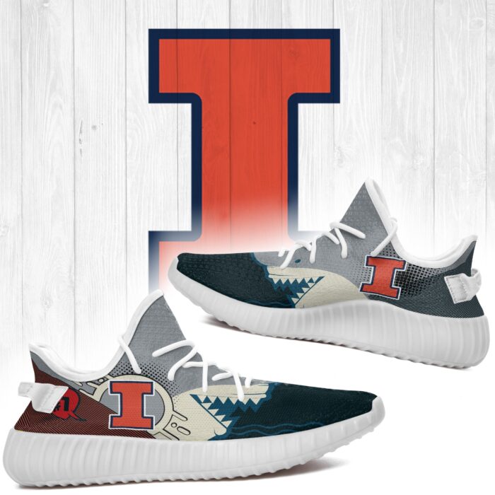 Shark Illinois Fighting Illini Ncaa Yeezy Shoes A164