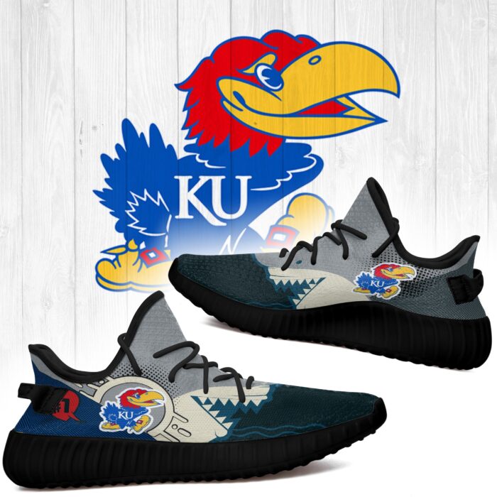 Shark Kansas Jayhawks Ncaa Yeezy Shoes A154