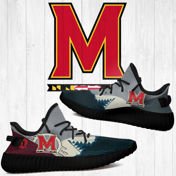 Shark Maryland Terrapins Ncaa Yeezy Shoes A137