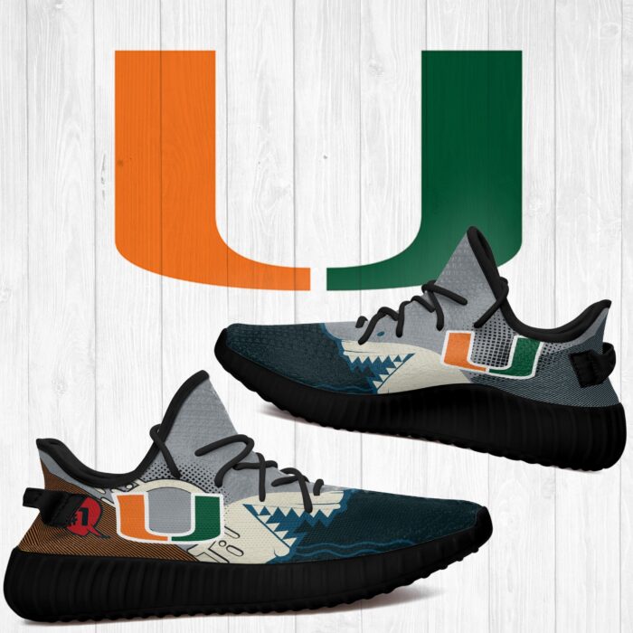 Shark Miami Hurricanes Ncaa Yeezy Shoes A133