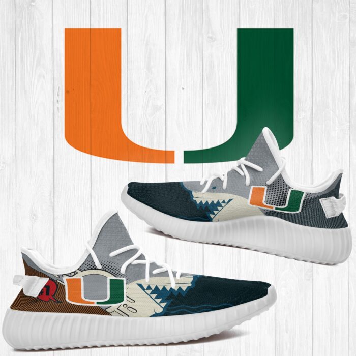 Shark Miami Hurricanes Ncaa Yeezy Shoes A133