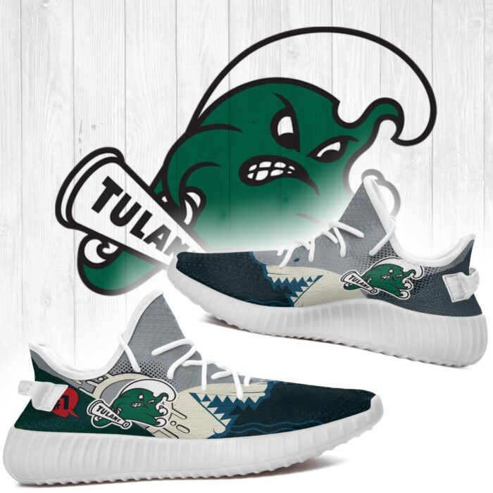 Shark Tulane Green Wave Ncaa Yeezy Shoes A35