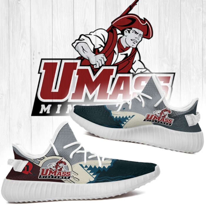 Shark Umass Minutemen Ncaa Yeezy Shoes A29