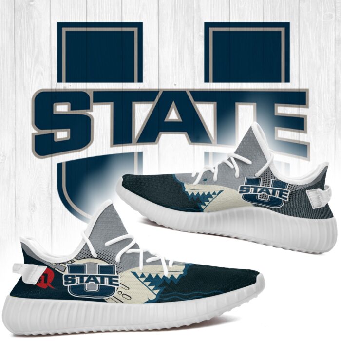 Shark Utah State Aggies Ncaa Yeezy Shoes A25