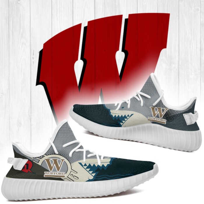 Shark Wisconsin Badgers Ncaa Yeezy Shoes A05