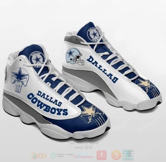 Skull Dallas Cowboys Nfl Big Logo Football Team Air Jordan 13 Shoes