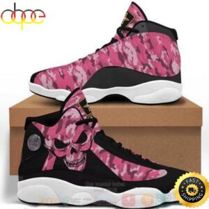 Skull Fight Like A Girl Breast Cancer Awareness Air Jordan 13 Shoes