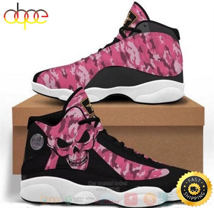 Skull Fight Like A Girl Breast Cancer Awareness Air Jordan 13 Shoes