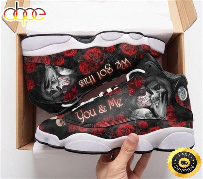 Skull You And Me We Got This All Over Printed Air Jordan 13 Sneakers