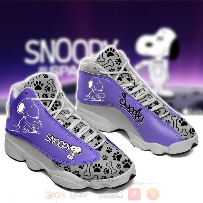 Snoopy And Woodstock Violet Air Jordan 13 Shoes