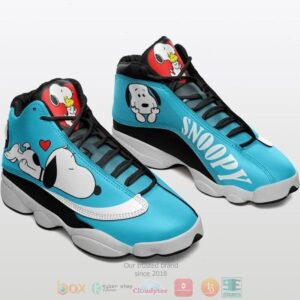 Snoopy Cyan Air Jordan 13 Shoes 2