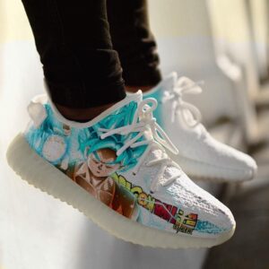 Son Goku Saiyan Blue Yeezy Shoes Dragon Ball Super Perfect Gift For Fan