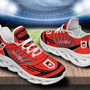 St. George Illawarra Dragons Custom Name NRL Max Soul Shoes