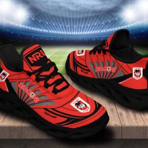 St. George Illawarra Dragons Custom Name NRL Max Soul Shoes