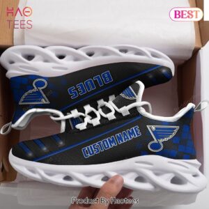 St Louis Blues Custom Name NHL Max Soul Shoes