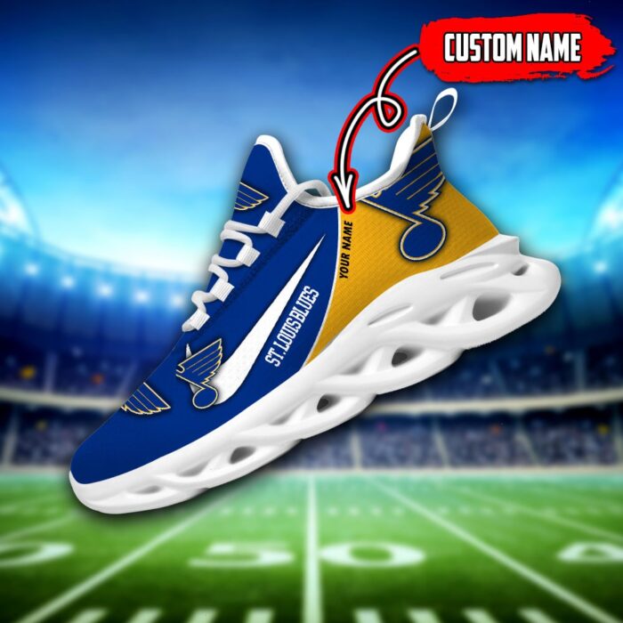 St . Louis Blues Custom Name NHL New Max Soul Shoes