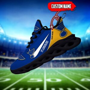 St . Louis Blues Custom Name NHL New Max Soul Shoes