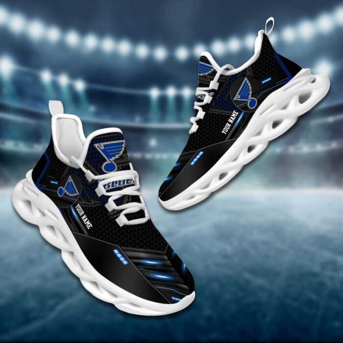 St Louis Blues Personalized NHL Sport Black Max Soul Shoes