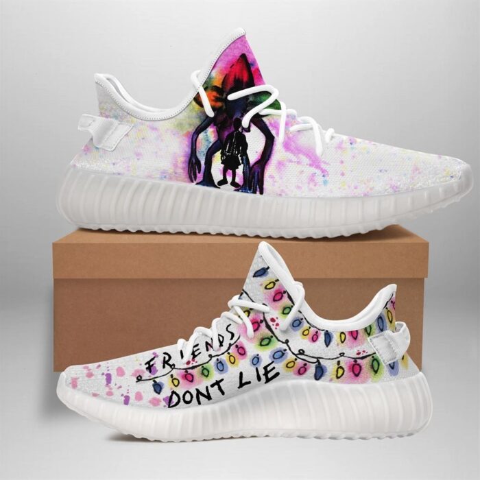 Stranger Things Demogorgon White Yeezy Shoes Sport Sneakers Yeezy Shoes