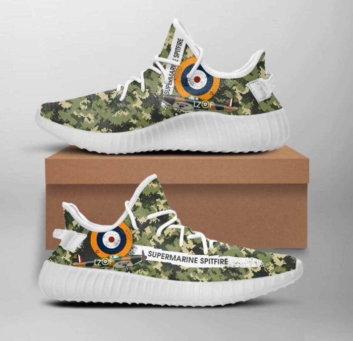 Supermarine Spitfire Art Yeezy Boost Shoes Sport Sneakers Yeezy Shoes