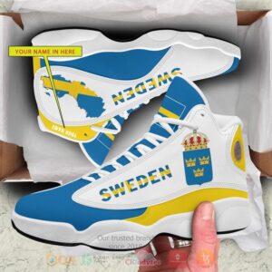 Sweden Personalized Blue Air Jordan 13 Shoes