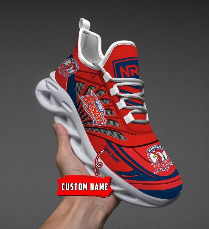 Sydney Roosters Custom Name NRL Max Soul Shoes