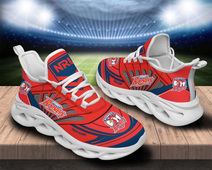 Sydney Roosters Custom Name NRL Max Soul Shoes