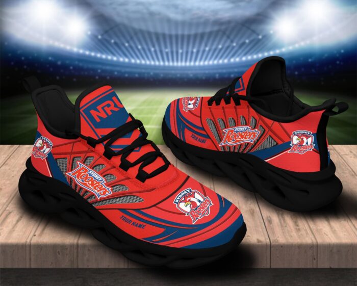 Sydney Roosters Custom Name NRL Max Soul Shoes