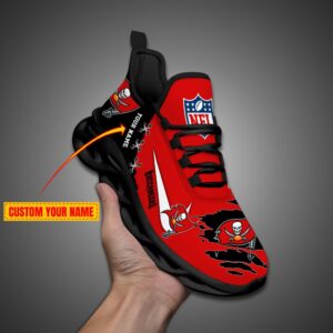 Tampa Bay Buccaneers Personalized Ripped Design NFL Max Soul Shoes