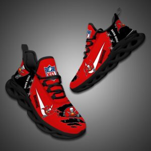 Tampa Bay Buccaneers Personalized Ripped Design NFL Max Soul Shoes