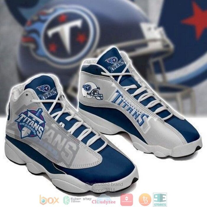 Tennessee Titans Football Team NFL Big Logo 6 Gift Air Jordan 13 Sneaker Shoes