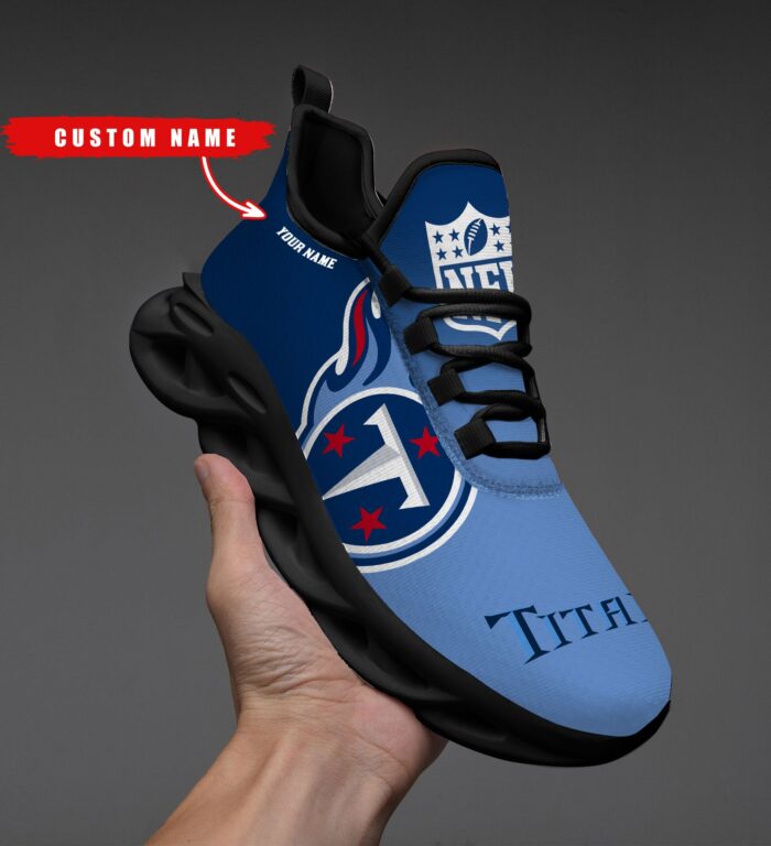 Tennessee Titans Personalized Custom Name Max Soul Shoes