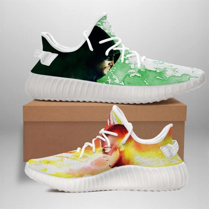 The Flash The Arrow White Style Yeezy Shoes Sport Sneakers