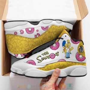 The Simpsons Cartoon Yellow White Air Jordan 13 Shoes