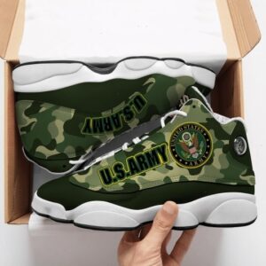 The United States Army Camo All Over Printed Air Jordan 13 Sneakers