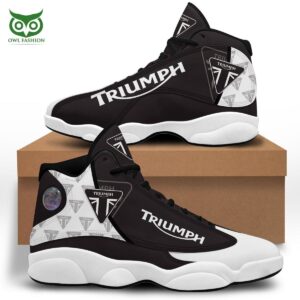 Triumph Motorcycles Brand Black Air Jordan 13 Sneakers