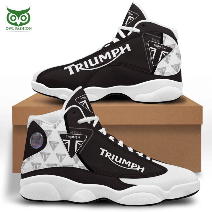 Triumph Motorcycles Brand Black Air Jordan 13 Sneakers