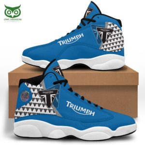 Triumph Motorcycles Brand Blue Air Jordan 13 Sneakers