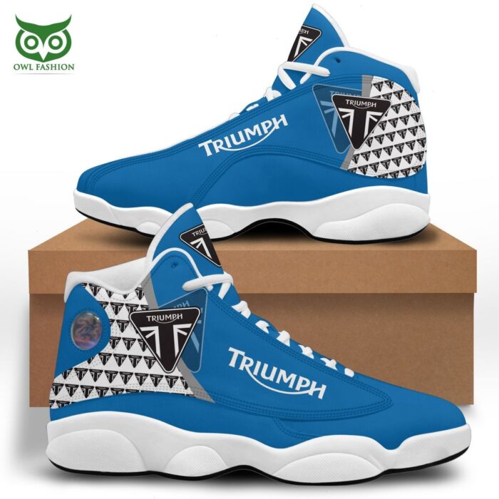 Triumph Motorcycles Brand Blue Air Jordan 13 Sneakers