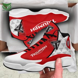 Triumph Motorcycles Brand Red Air Jordan 13 Sneakers