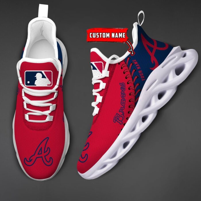 USA MLB Atlanta Braves Max Soul Sneaker Custom Name 87K2023