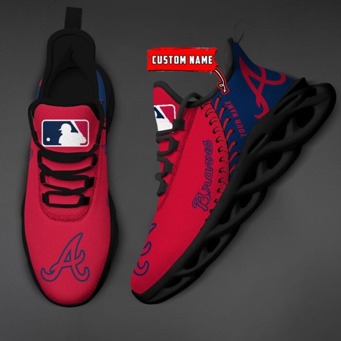 USA MLB Atlanta Braves Max Soul Sneaker Custom Name 87K2023